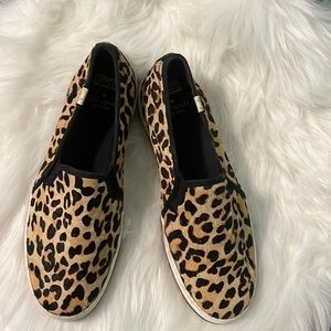 keds x kate spade new york double decker leopard-print sneakers